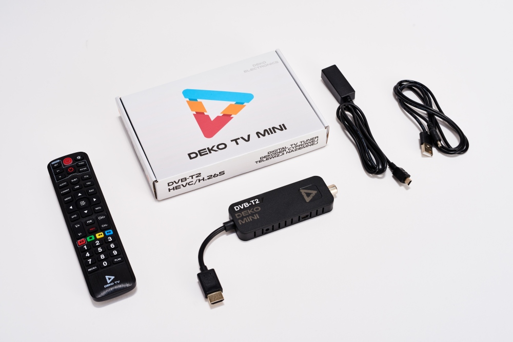 TUNER DEKODER DVB-T2 TV NAZIEMNEJ HEVC H.265 MINI Złącza cyfrowe wyjście koaksjalne HDMI USB złącze antenowe
