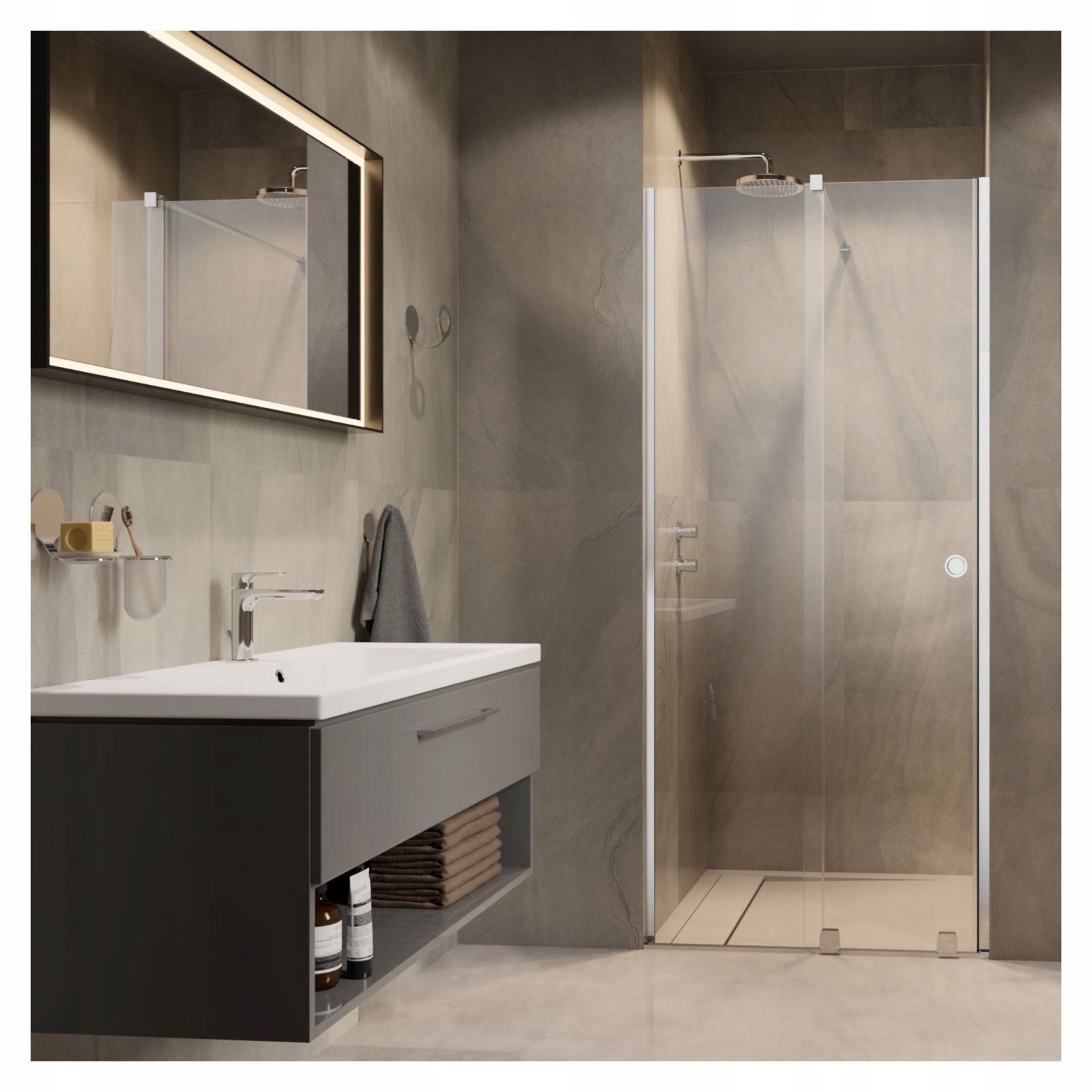 Drzwi prysznicowe wnękowe Furo DWJ RH 90 L czyste Rodzaj drzwi do wnęki