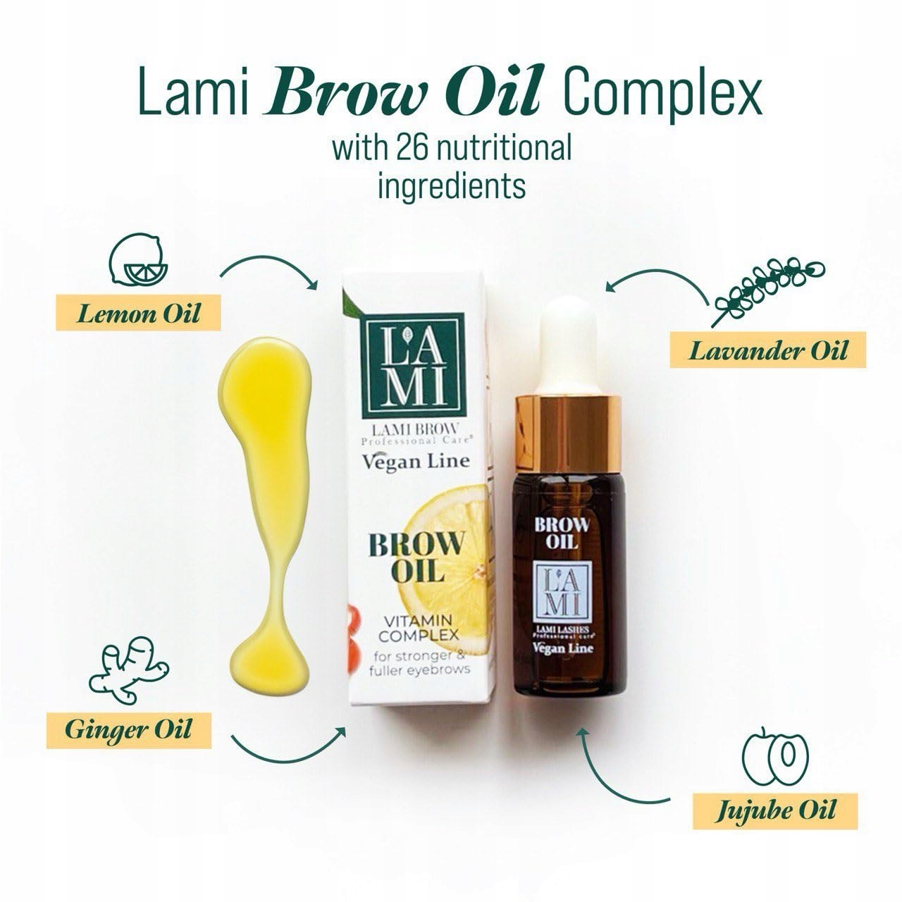 LAMI Brow Oil Olejek Do Brwi Nawilżający Wzmacniający Wzrost i Regenerację — miniatura 5