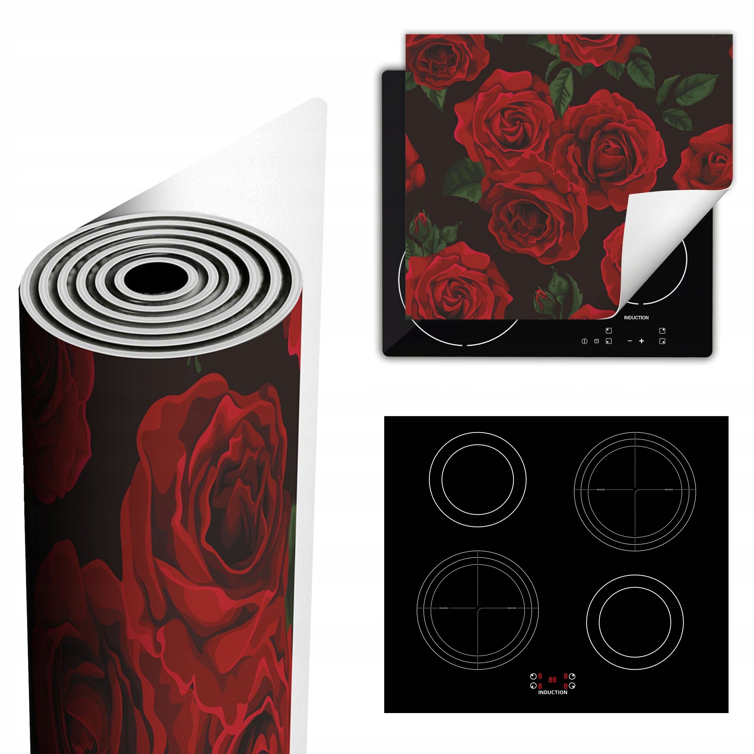 Ochranná Podložka Na Sporák Pro Více Místa 60x52 červená růže