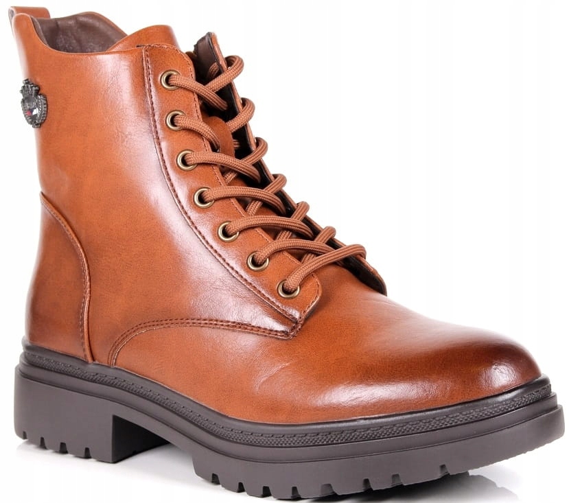 Kotníkové Boty Trapery Zateplené Zimní Hnědé Zateplené