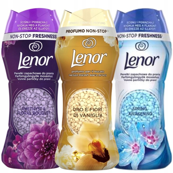 Levně 3xLENOR Italské granule Vonné perličky Gold Orchid Amethyst Spring 195 g