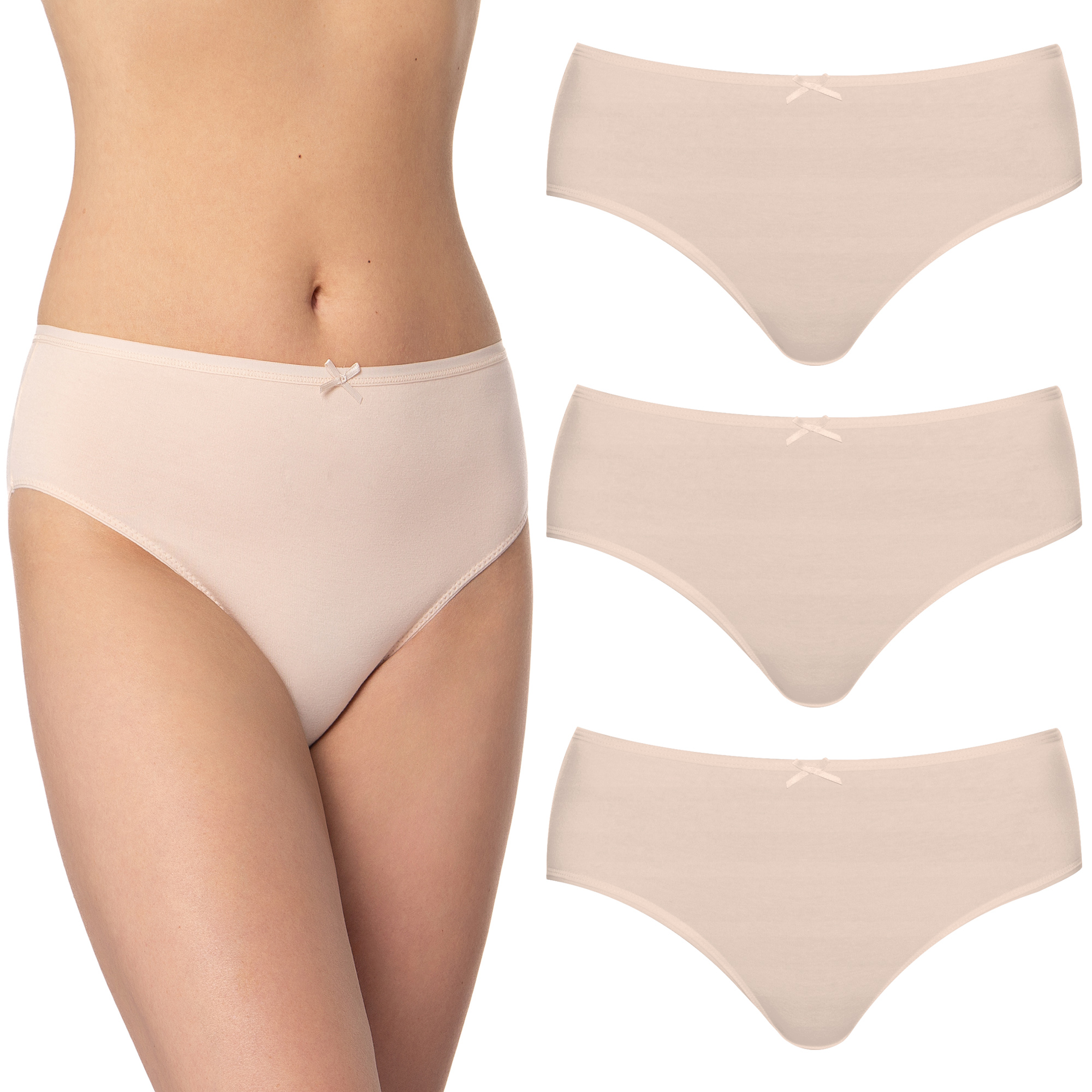 Kalhotky Dámské Bikini Lama Klasické Hladké Bavlněné Kalhotky 3-PAK L