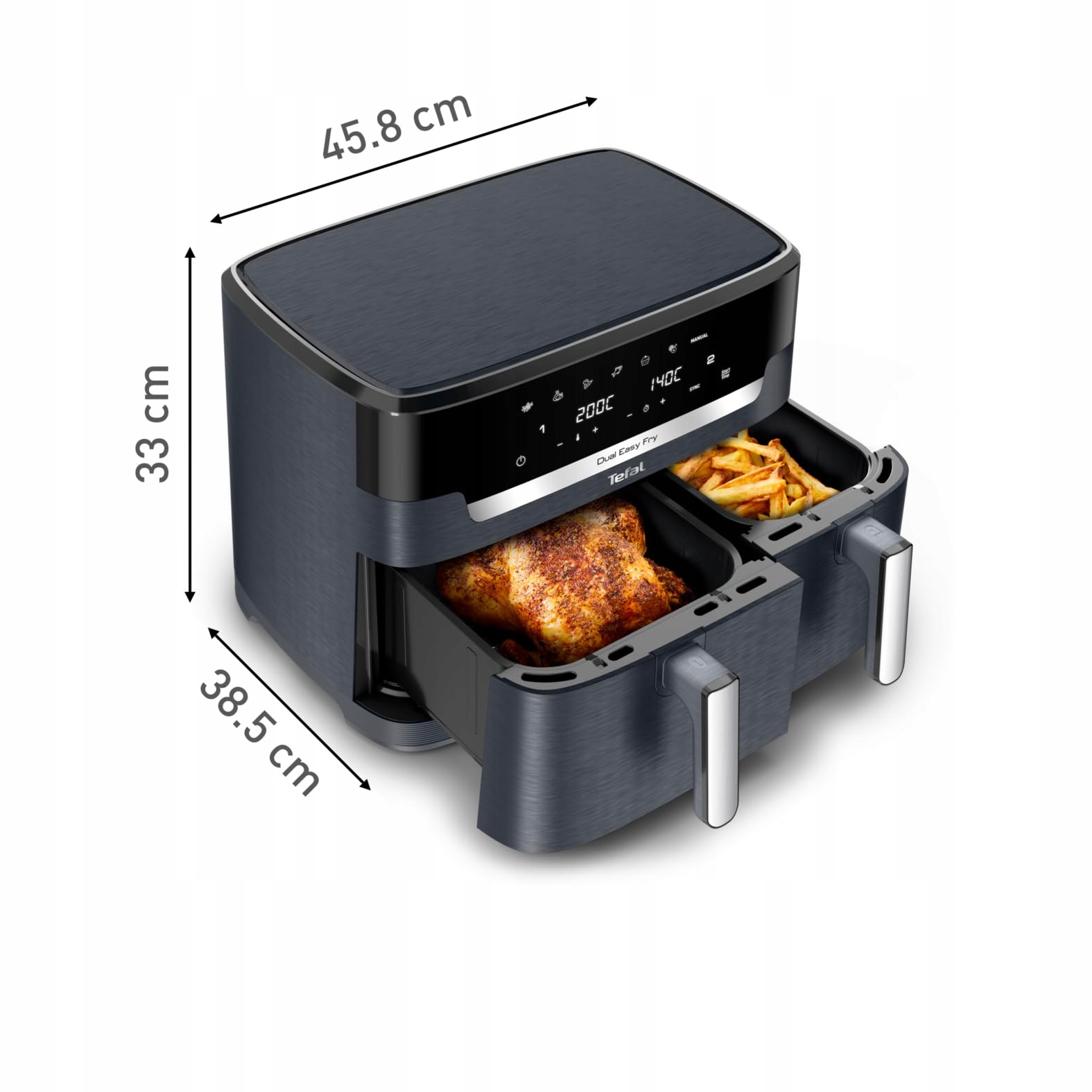 TEFAL Dual Easy Fry XXL Frytkownica Beztłuszczowa 11L 7 Programów Szara — miniatura 9