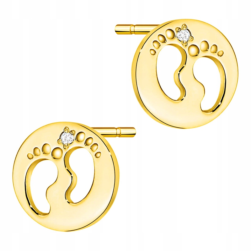 Zlaté Náušnice 585 Stopky s Brilianty 0,01 ct