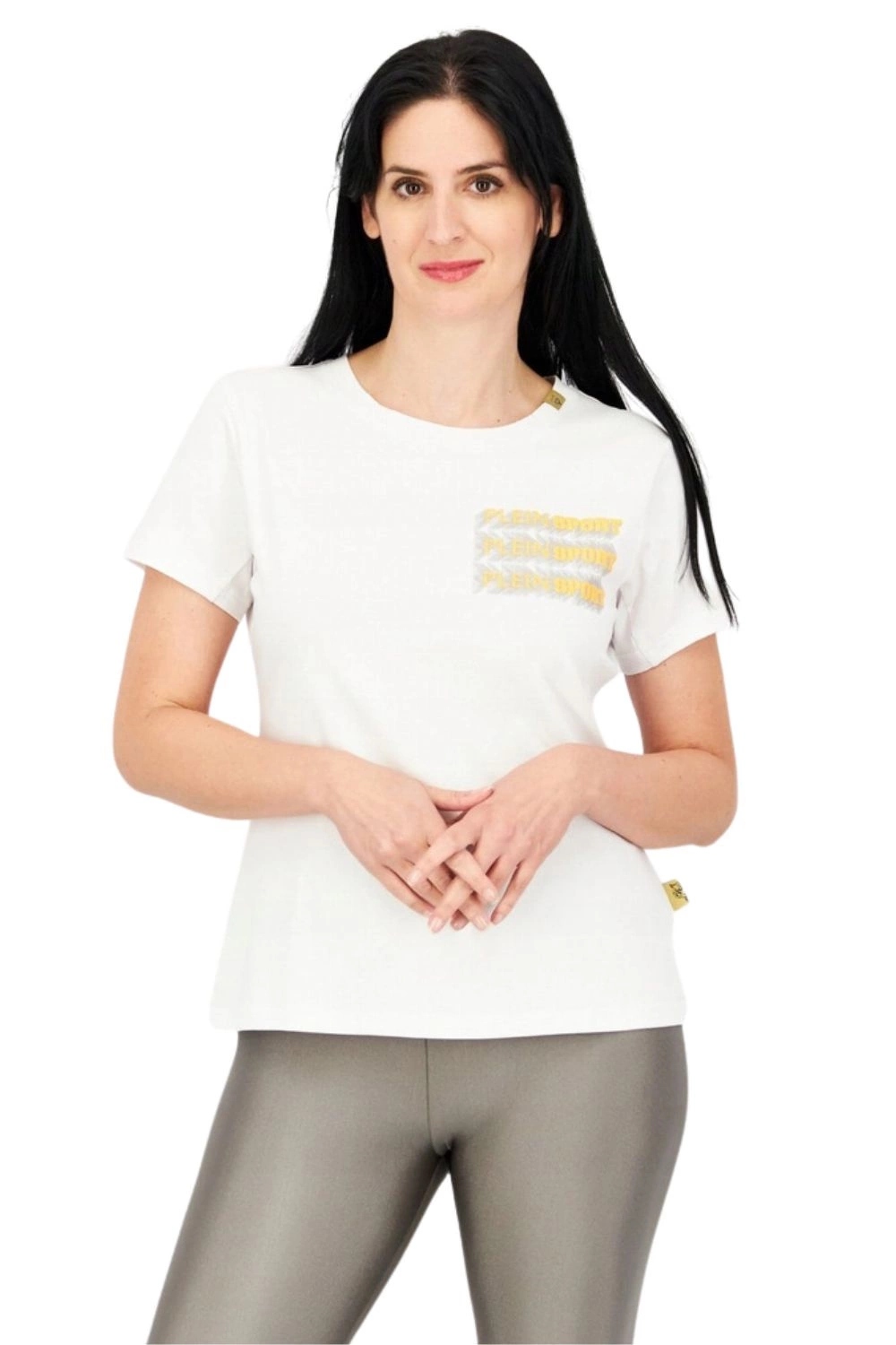 Dámské bílé bavlněné Tričko Plein Sport s logem, velikost vel.