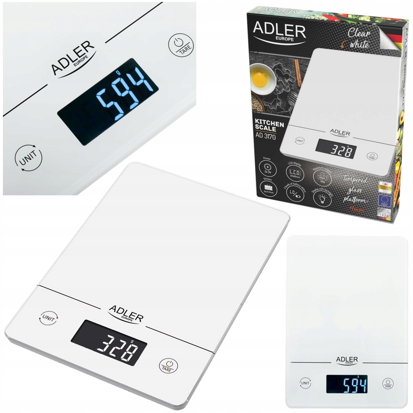 

Waga Kuchenna Do 15 Kg Dokładność 1G Adler AD3170