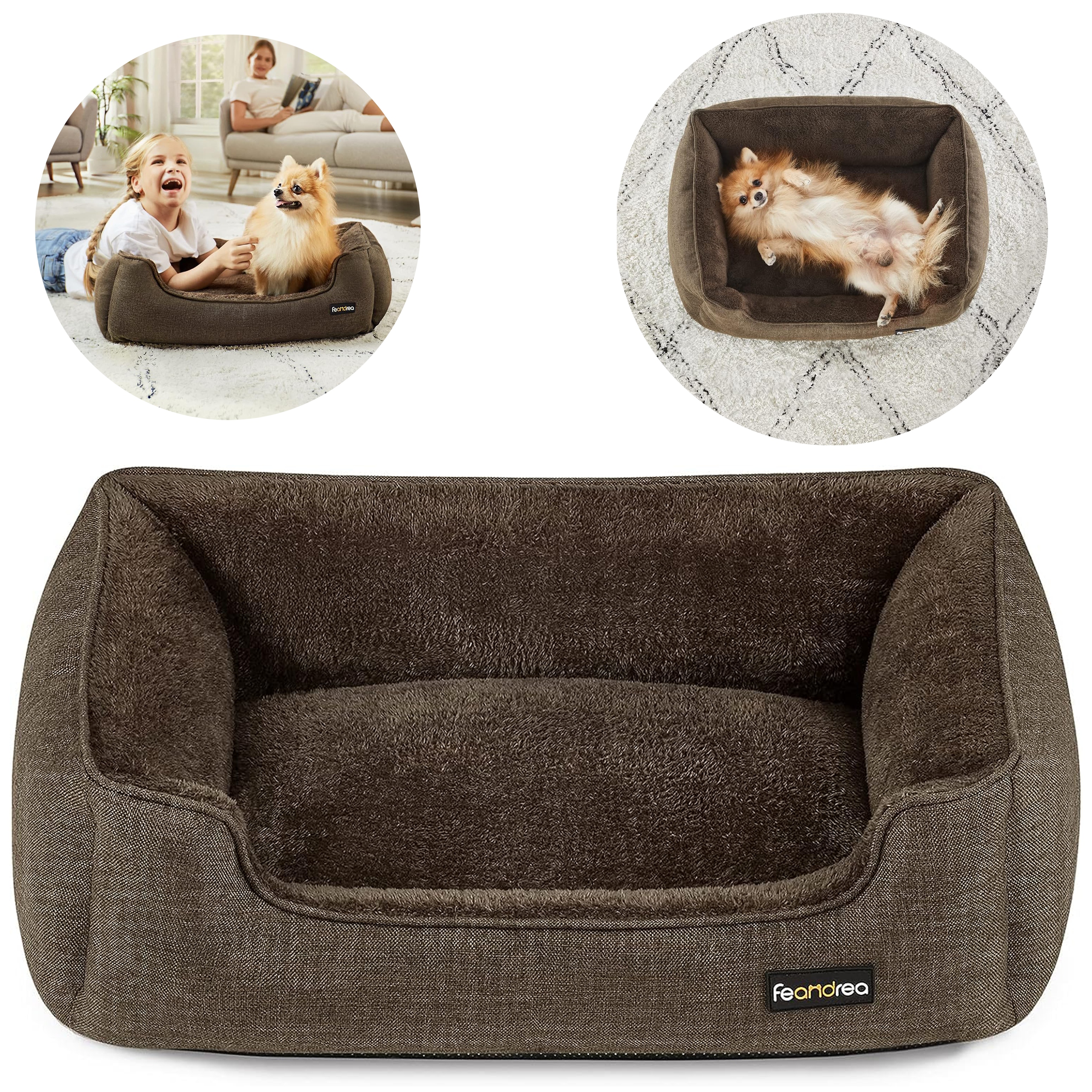 Levně Pelíšek Feandrea pelíšek pro psa hnědá 70 cm x 55 cm