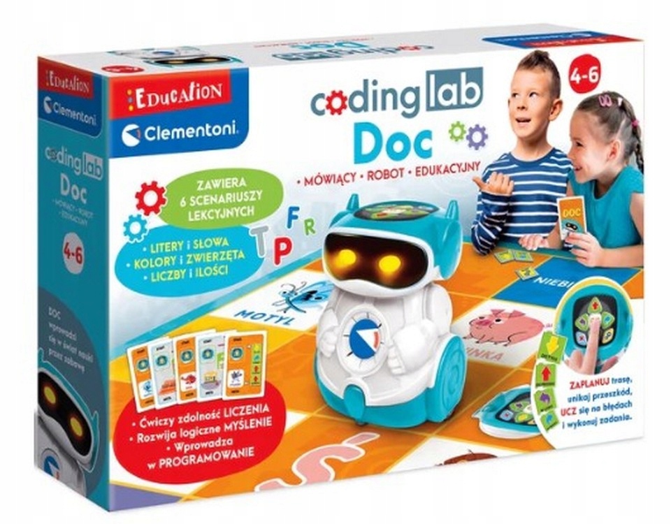 CLEMENTONI SUPER DOC mówiący robot edukacyjny NOWY Rodzaj do programowania i kodowania