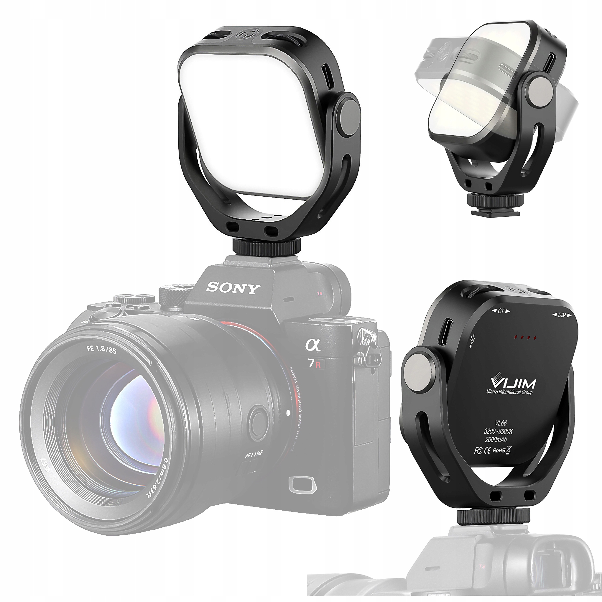 Lampa Led Obrotowa Video Fotograficzna Ulanzi VL66 3200 K 6500 K