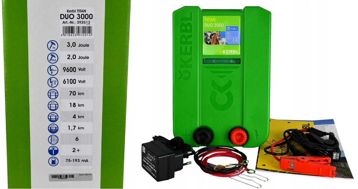 Univerzální Elektrizátor Titan DUO3000 3,0J Kerbl