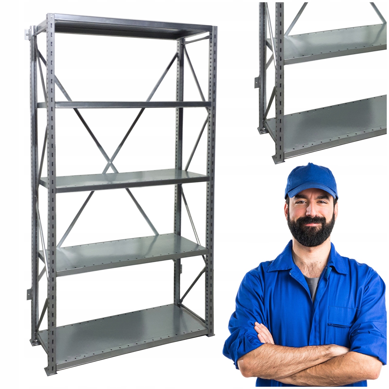 Policový Regál Do Průmyslové Dílny, Silný, Kovový, M23