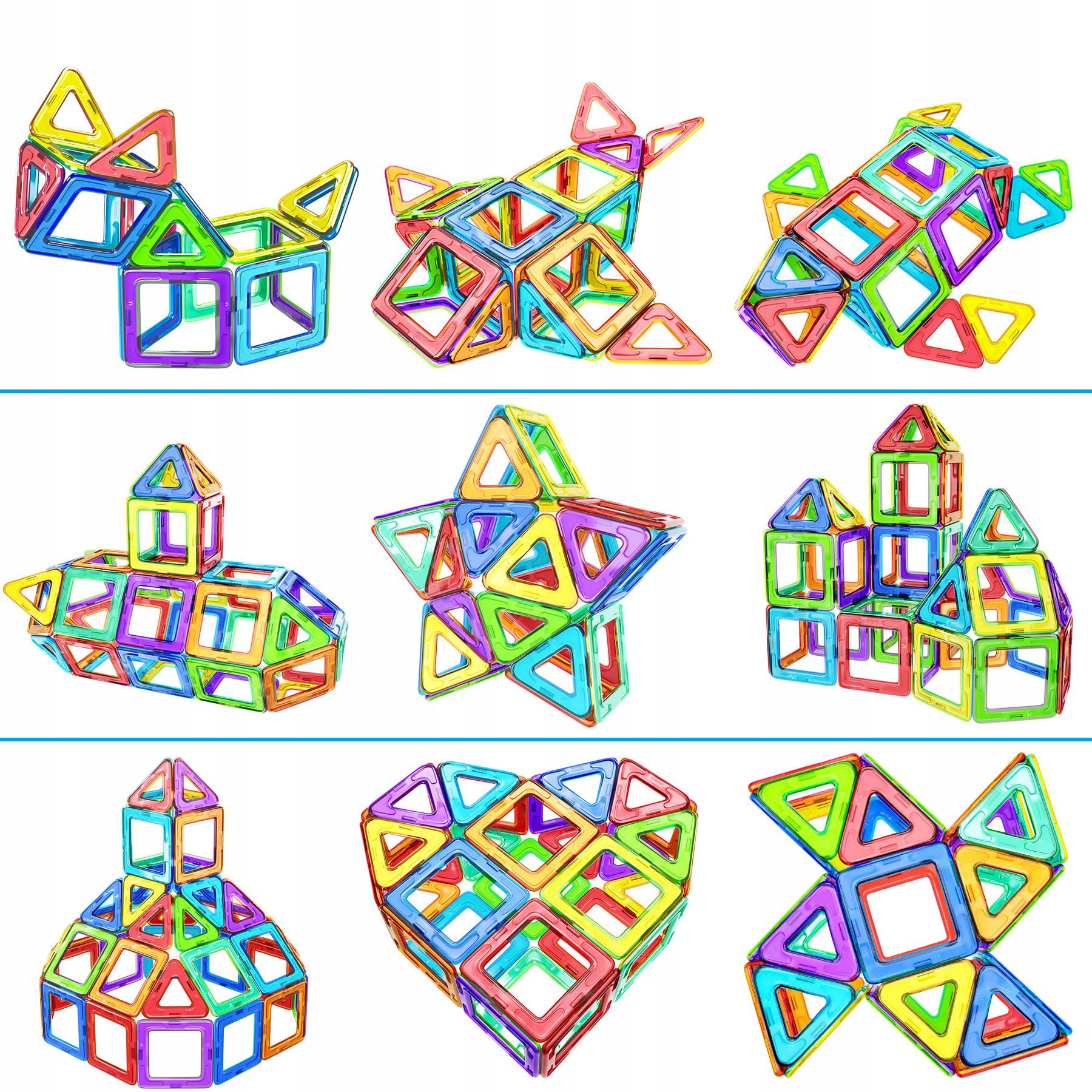 Zabawka Edukacyjna 3D, 105 x Magnetyczne Klocki, Marka inna