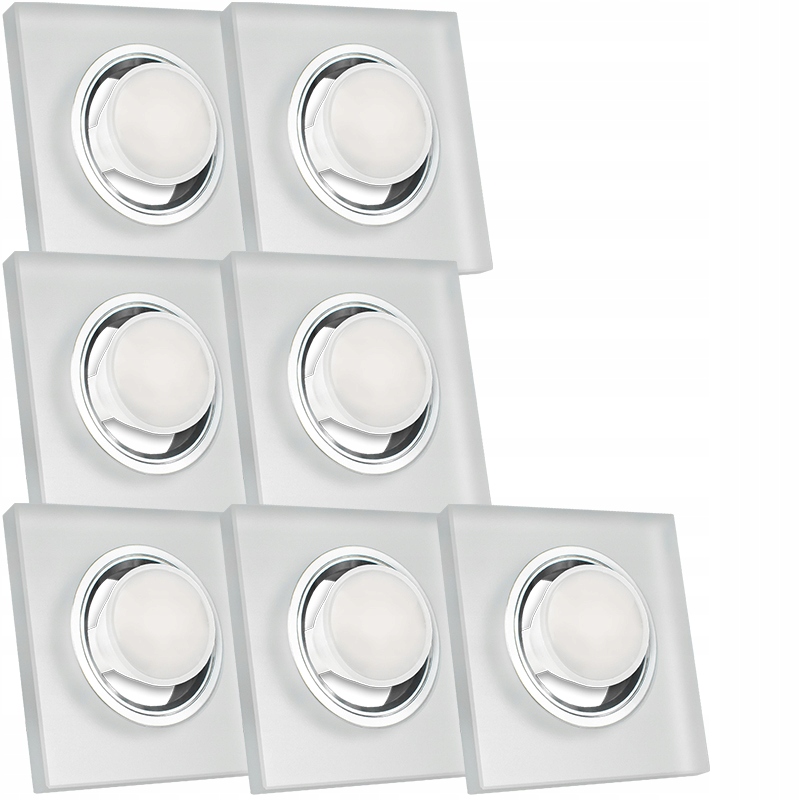 7X Skleněná Zapuštěná Lampa Námraza Kolo Silné Sklo Žárovka 5W