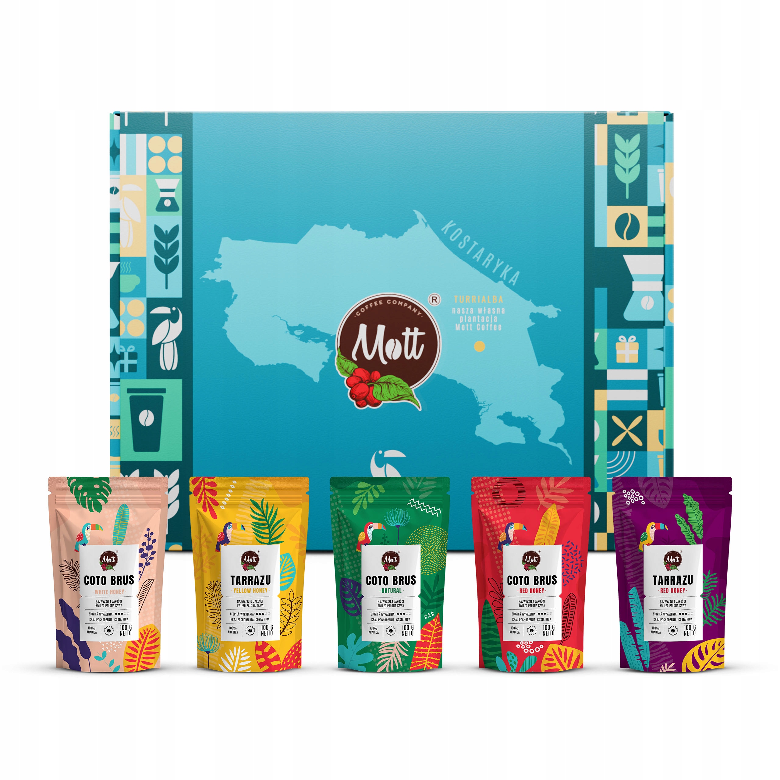 Levně Káva Zrnková Specialty Kostarika 5x100g Čerstvě pražená 100% Arabica Premium