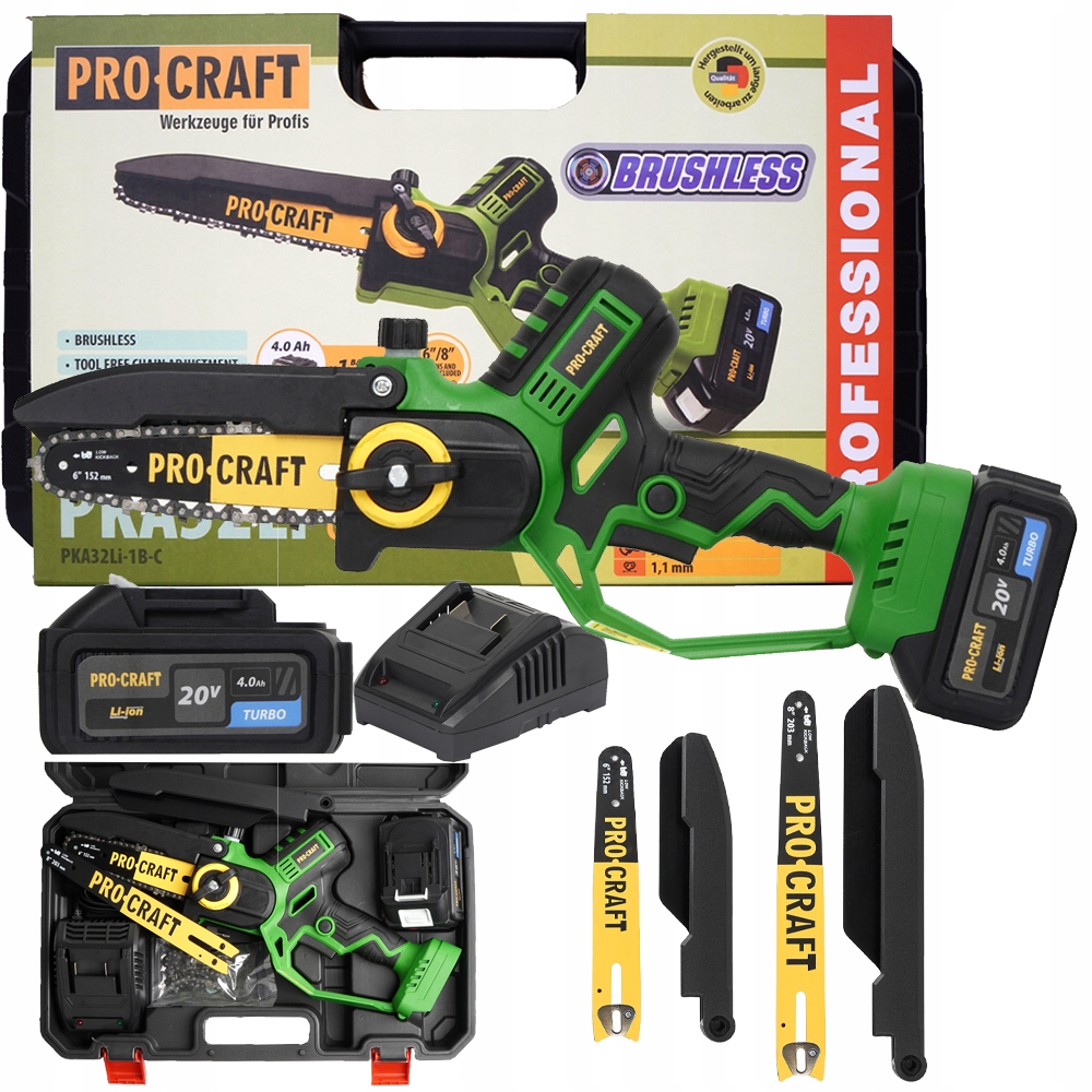 Procraft Pilarka łańcuchowa akumulatorowa PKA32Li 20V 15/20 cm Łańcuchy
