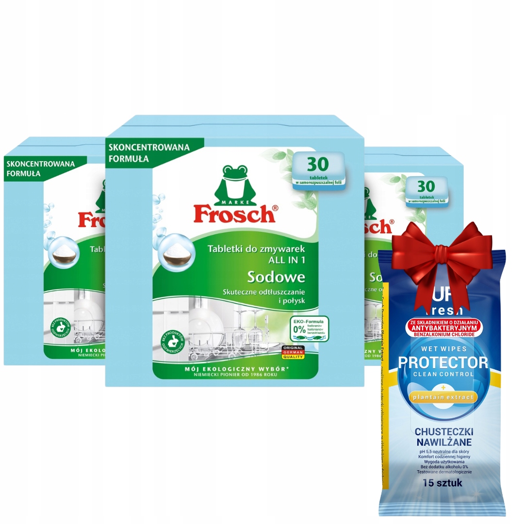 Frosch Sodowe Tabletki do Zmywarek All in 1 30szt x3