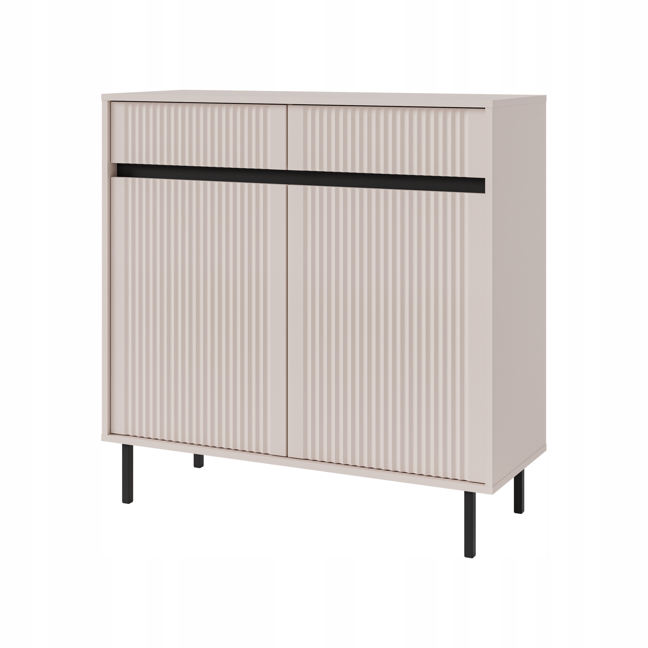 Komoda s rýhovaným čelem do obývacího pokoje Yukashi 2F2S T822 béžová