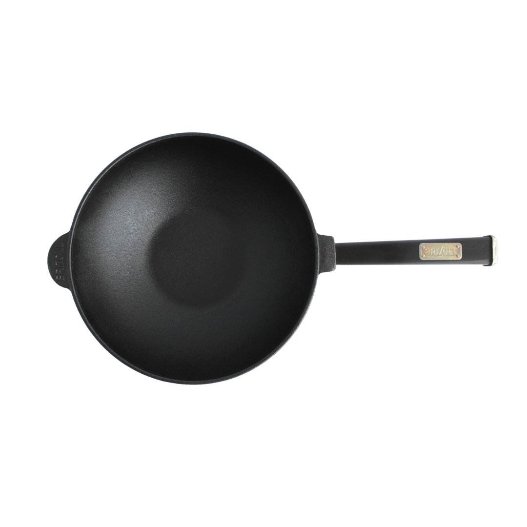 Patelnia WOK Brizoll 24 cm ze szklaną pokrywką, uchwyt czarny, indukcja Marka Brizoll