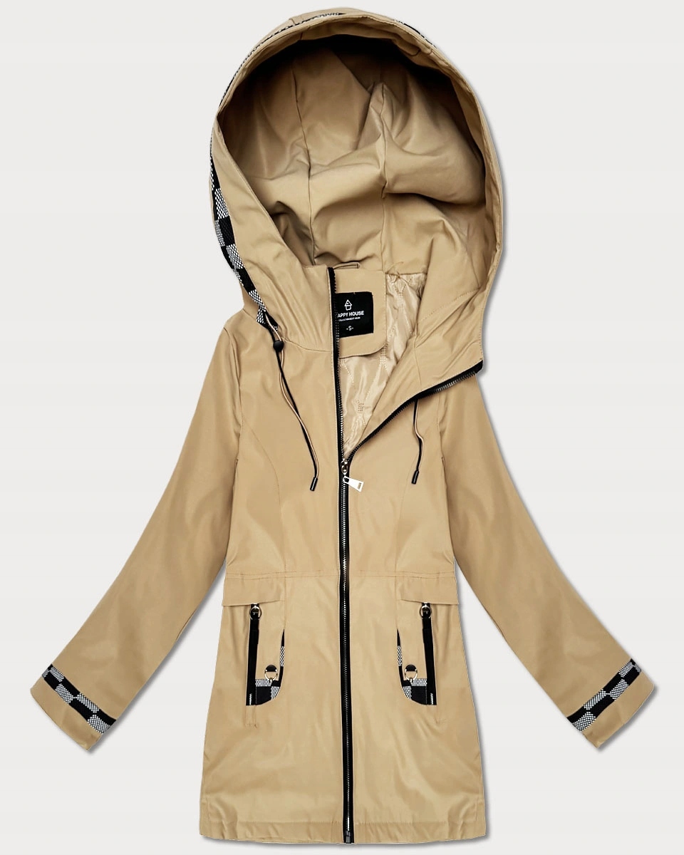 Tenká Bunda Kapuce KK60413 Písková S (36)