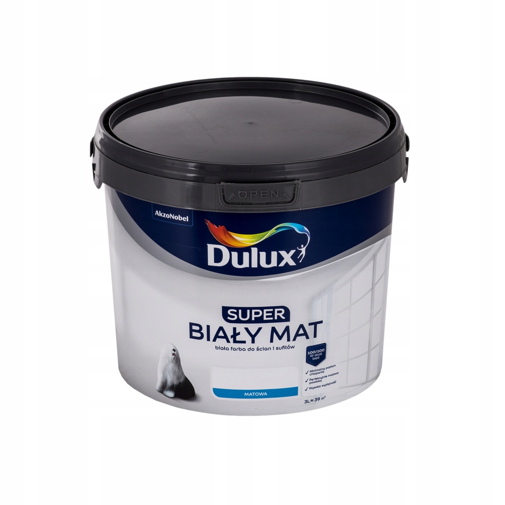 Farba do wnętrz Super Biały Mat 3 L DULUX