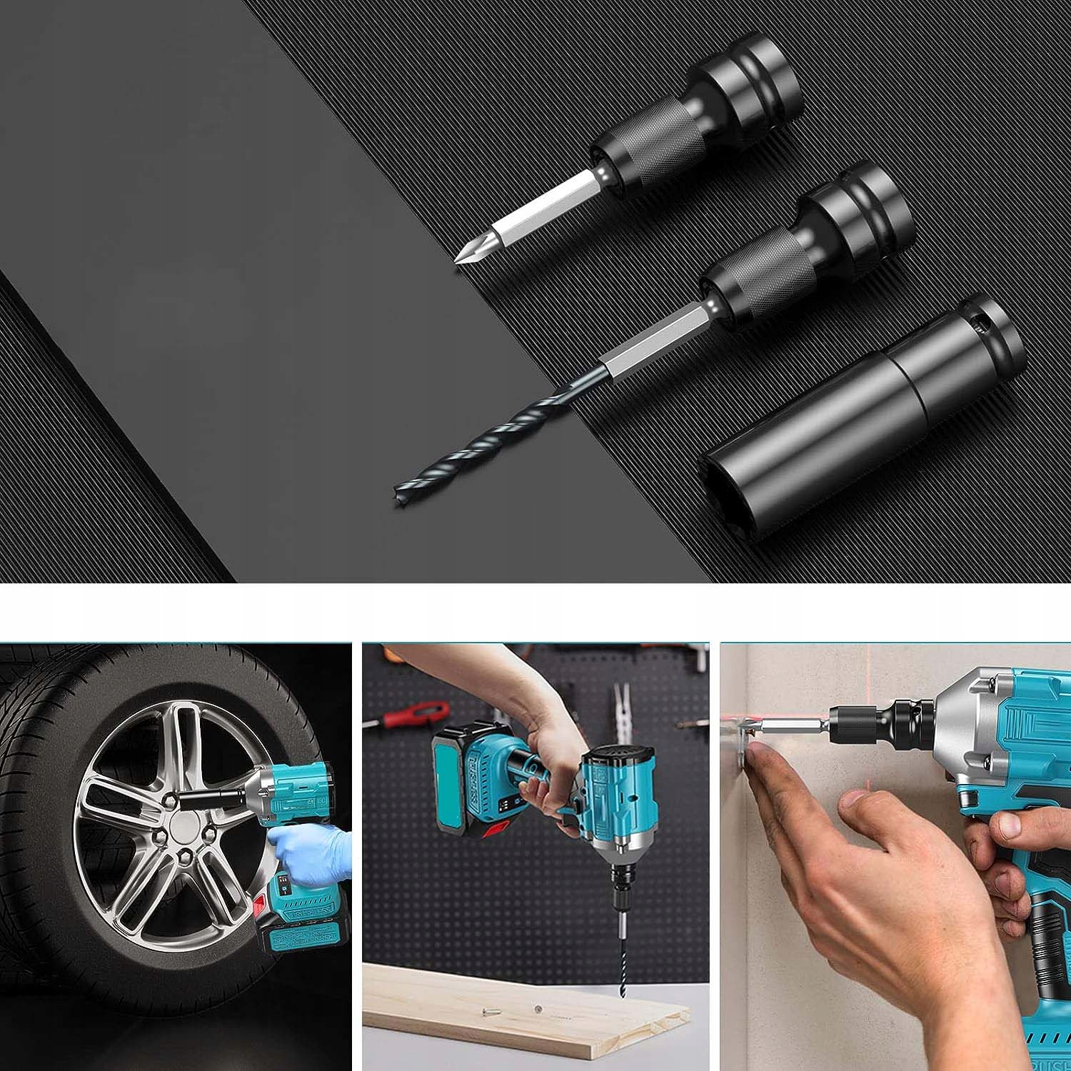 KLUCZ UDAROWY AKUMULATOROWY BEZSZCZOTKOWY KLUCZ DO KÓŁ 550NM AKU Marka bez marki