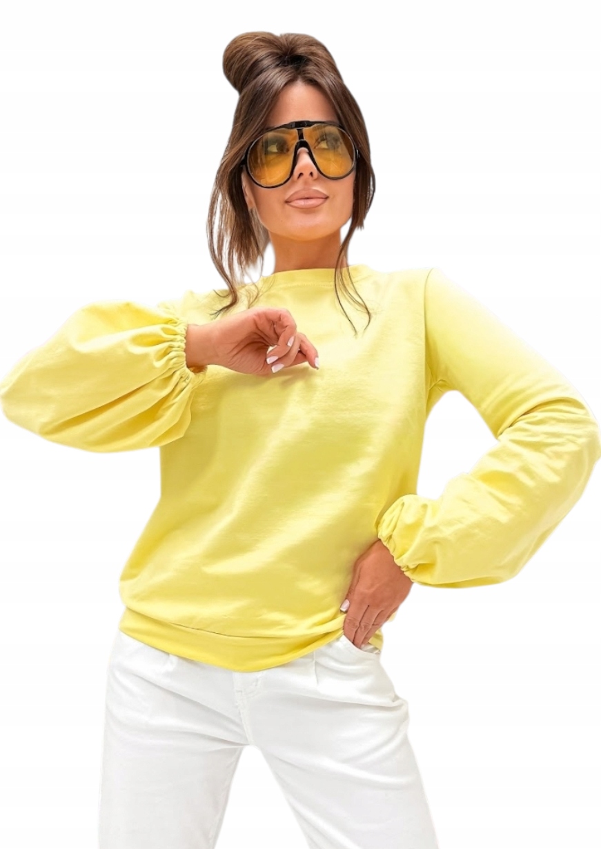 Bawełniana bluza dresowa damska oversize z szerokimi rękawami dzwonek L/XL