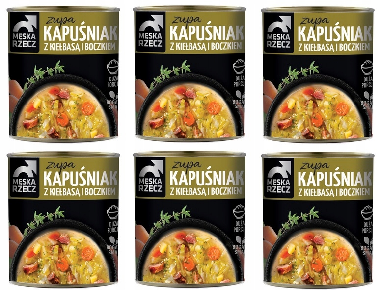 Levně 6 x 810 g Męska Rzecz Kapučínová polévka s klobásou a slaninou Svařovací