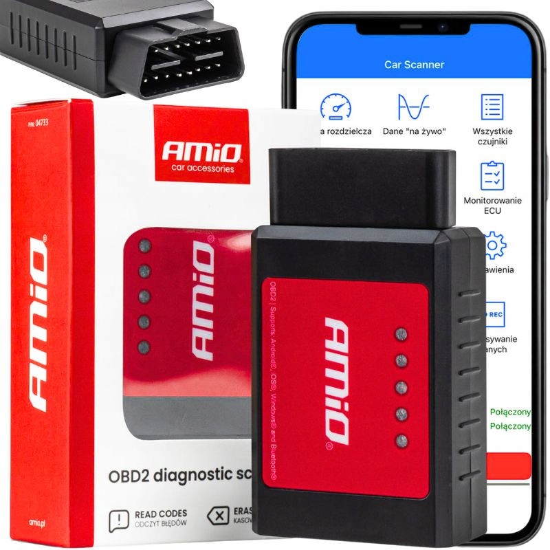 Interfejs Diagnostyczny OBD2 ELM327 Bt Skaner Kasowanie Błędów Skanowanie
