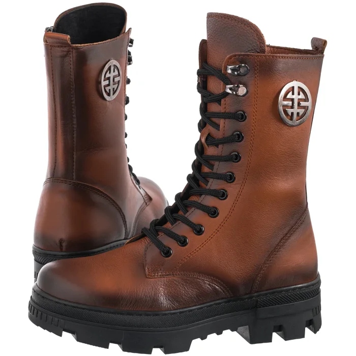 Dámské kožené boty Trapery Nepeke Gara Brown Hnědé