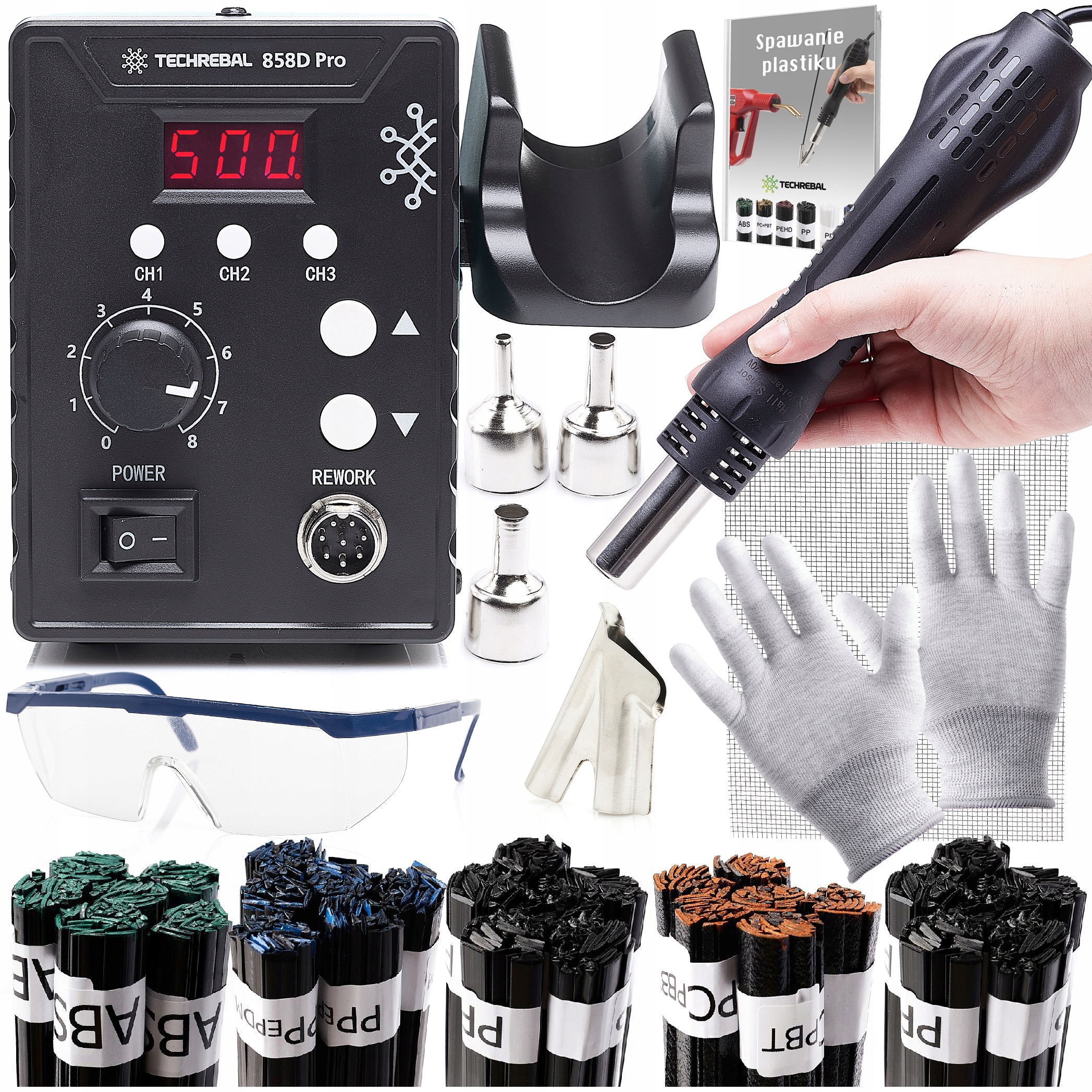 Svářečka Plastů Techrebal 858D, Sada Plastů Techrebal