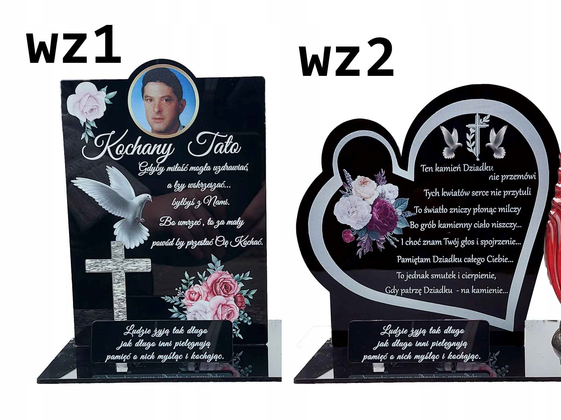PODWÓJNA PODSTAWKA ZNICZ Z PODŚWIETLANYM KRZYŻEM Motyw serce
