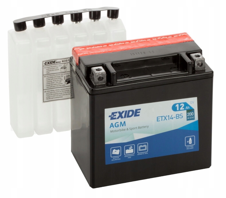 EXIDE BIKE 12V 12Ah 200A YTX14-BS ETX14-BS