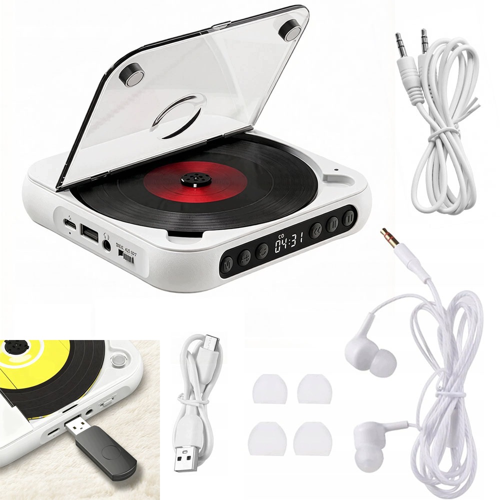Přenosný CD MP3 Přehrávač S Bluetooth Reproduktorem, Funkce Opakování Ab