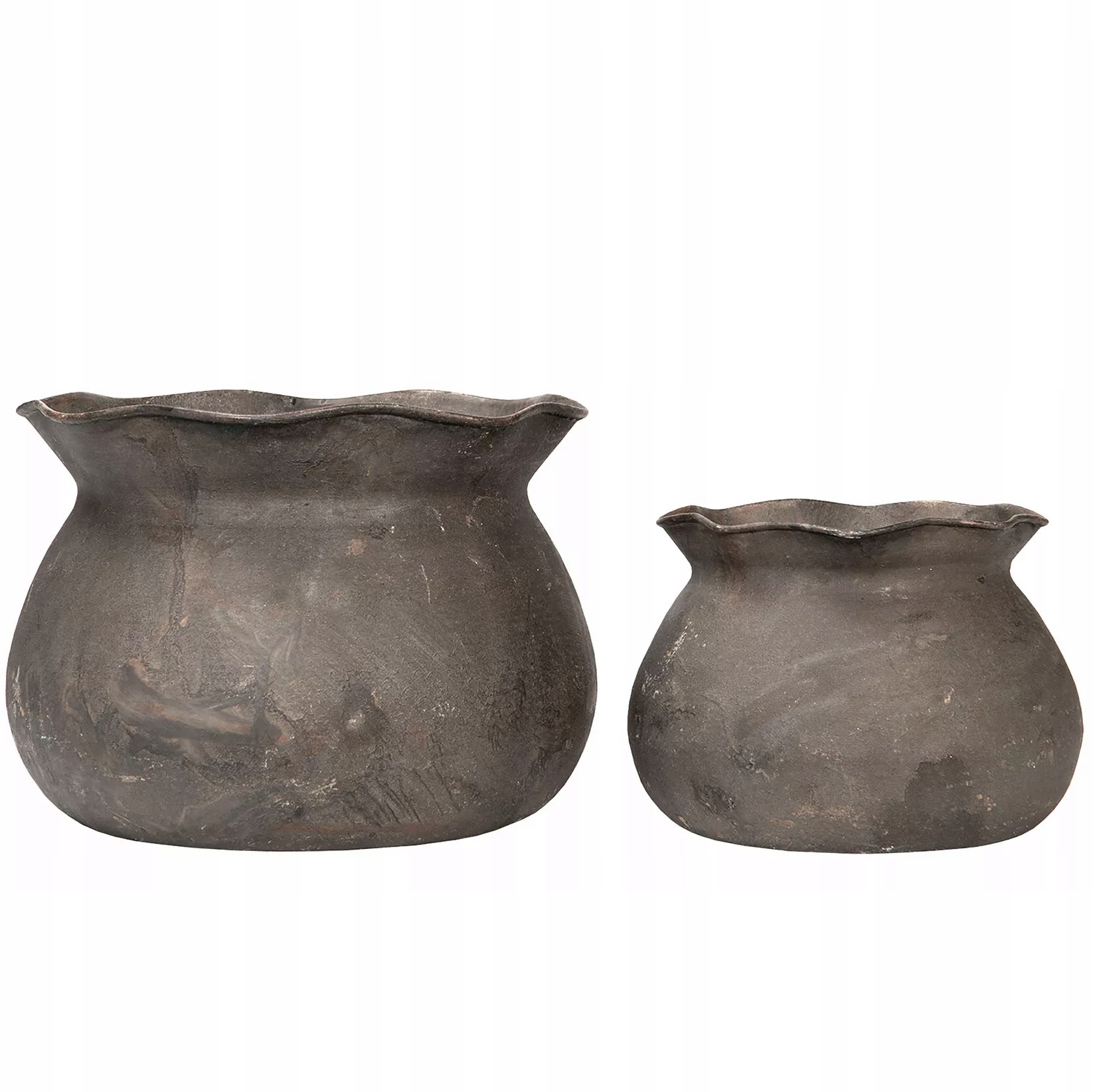 Květináč Loft Kovový Šedý 2 ks obal na květináč do obývacího pokoje domu na květiny