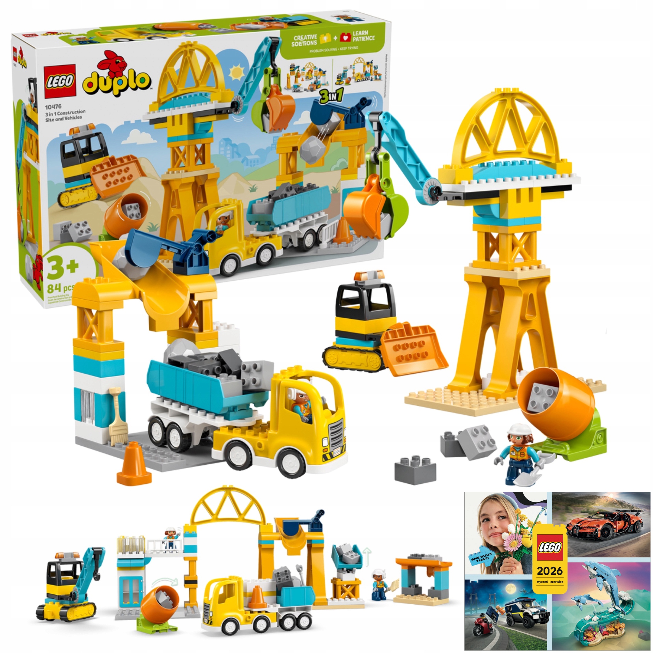 Lego Duplo 10476 Stavební náměstí s vozidly 3v1