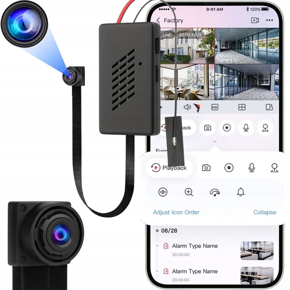 Mini Wifi Kamera Špionážní Skrytá Android Dálkové Ovládání Senzor Pohybu