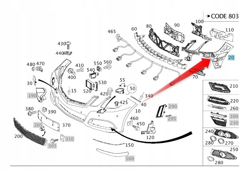 Podpěra Základny Nárazníku Mercedes Oe A2128852865
