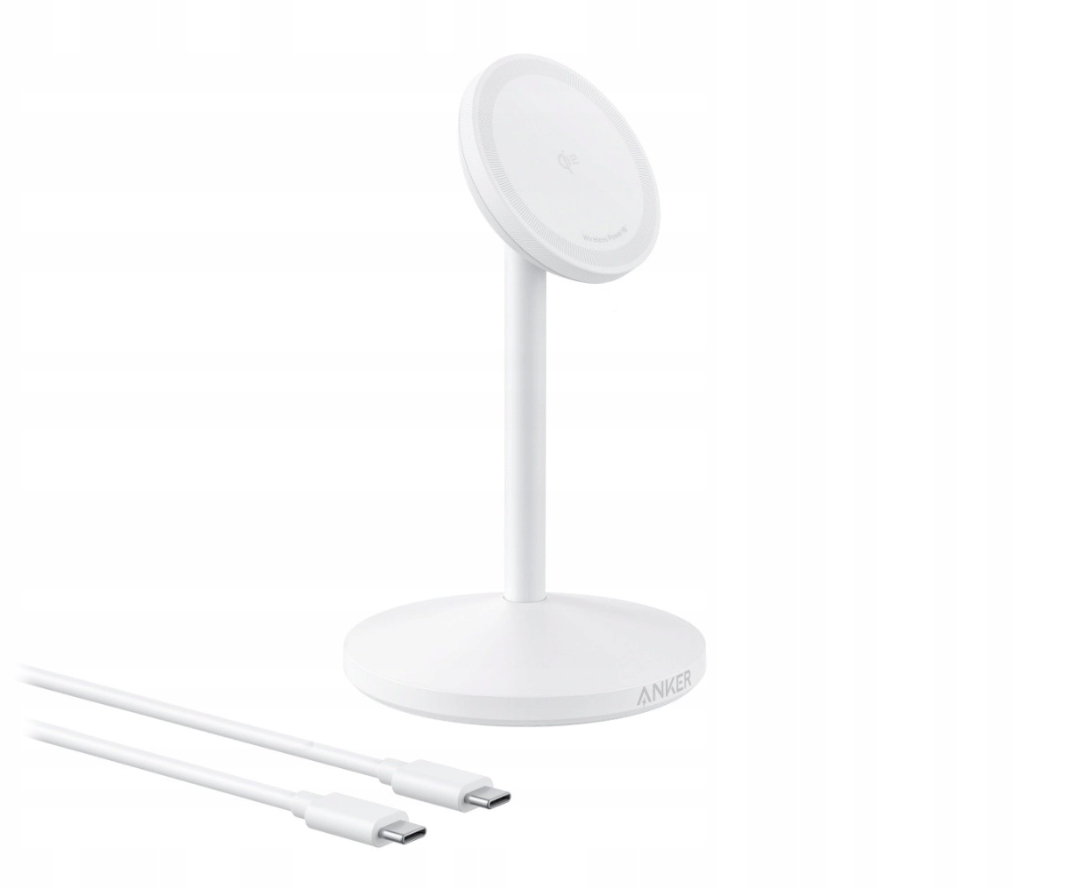 Ładowarka indukcyjna magnetyczna Anker MagGo 15W Qi2 iPhone Airpods Biała