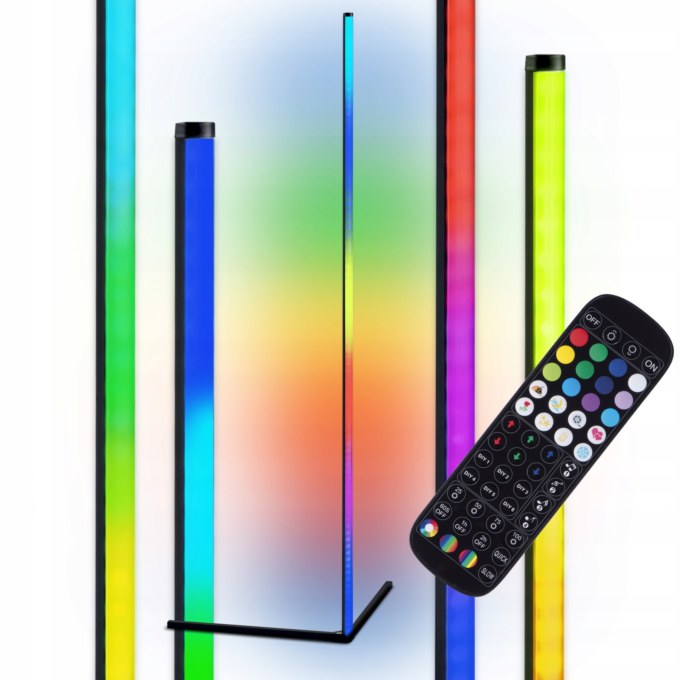 Lampa podłogowa narożna LL Corner Led Rgb Pilot muzyka 140cm rogowa kolor