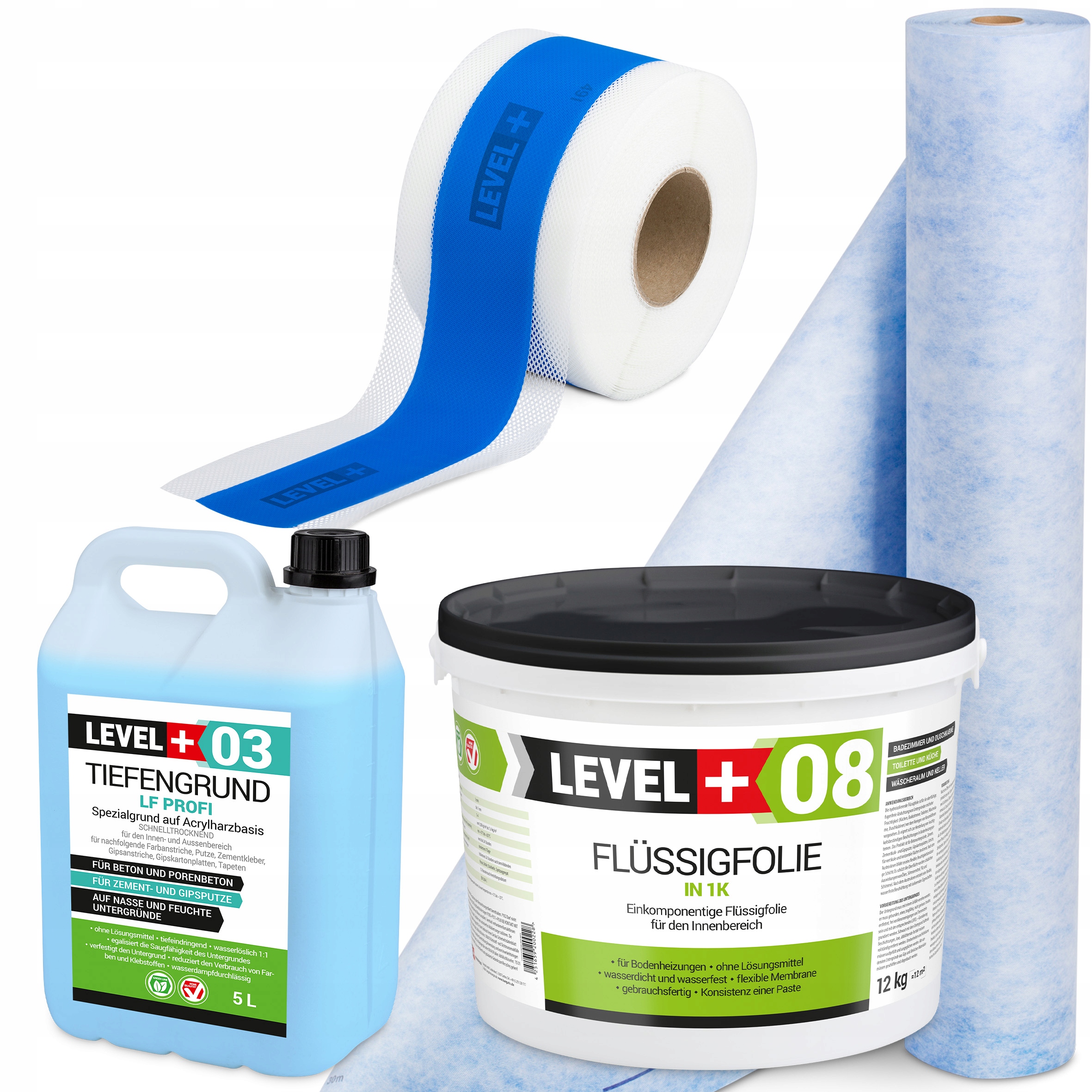 Fólie 12 kg Hydroizolační rohož 1 m Páska 5 m Zem 5 l