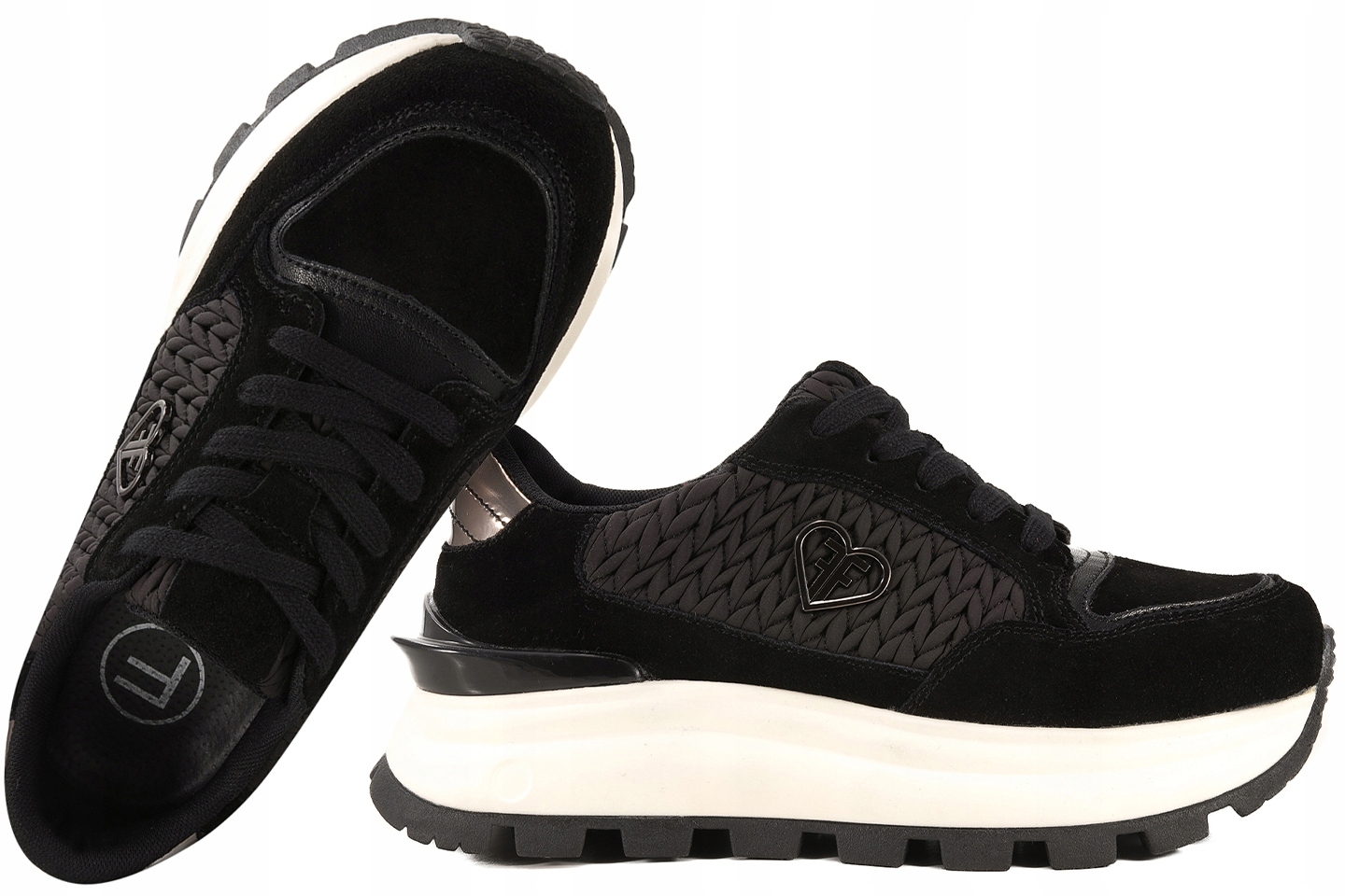 Filippo DP7410 Dámské Polobotky Tenisky S Koženou Platformou 38 Černá