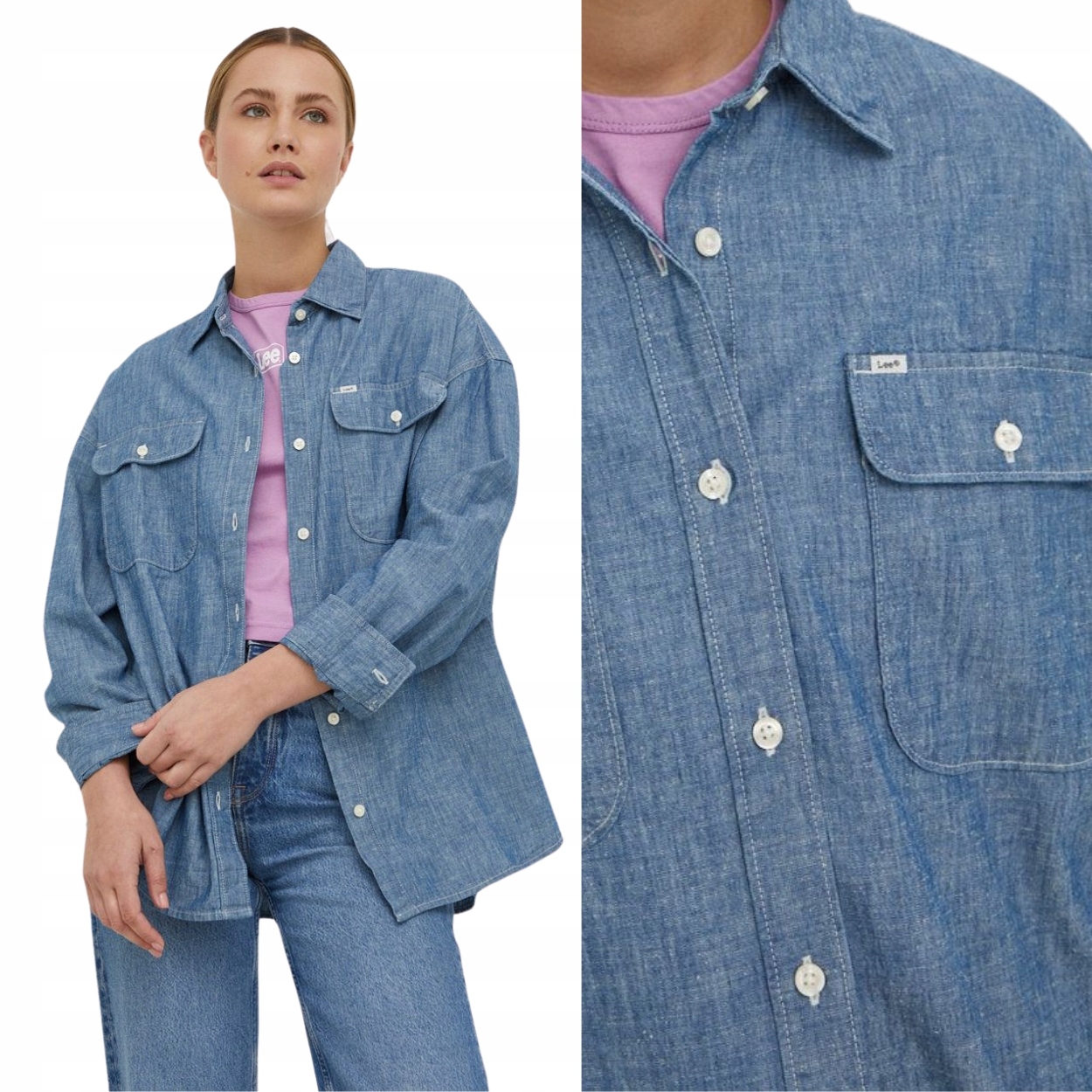 Lee Frontier Shirt Washed Kansas volná tenká dámská džínová košile S