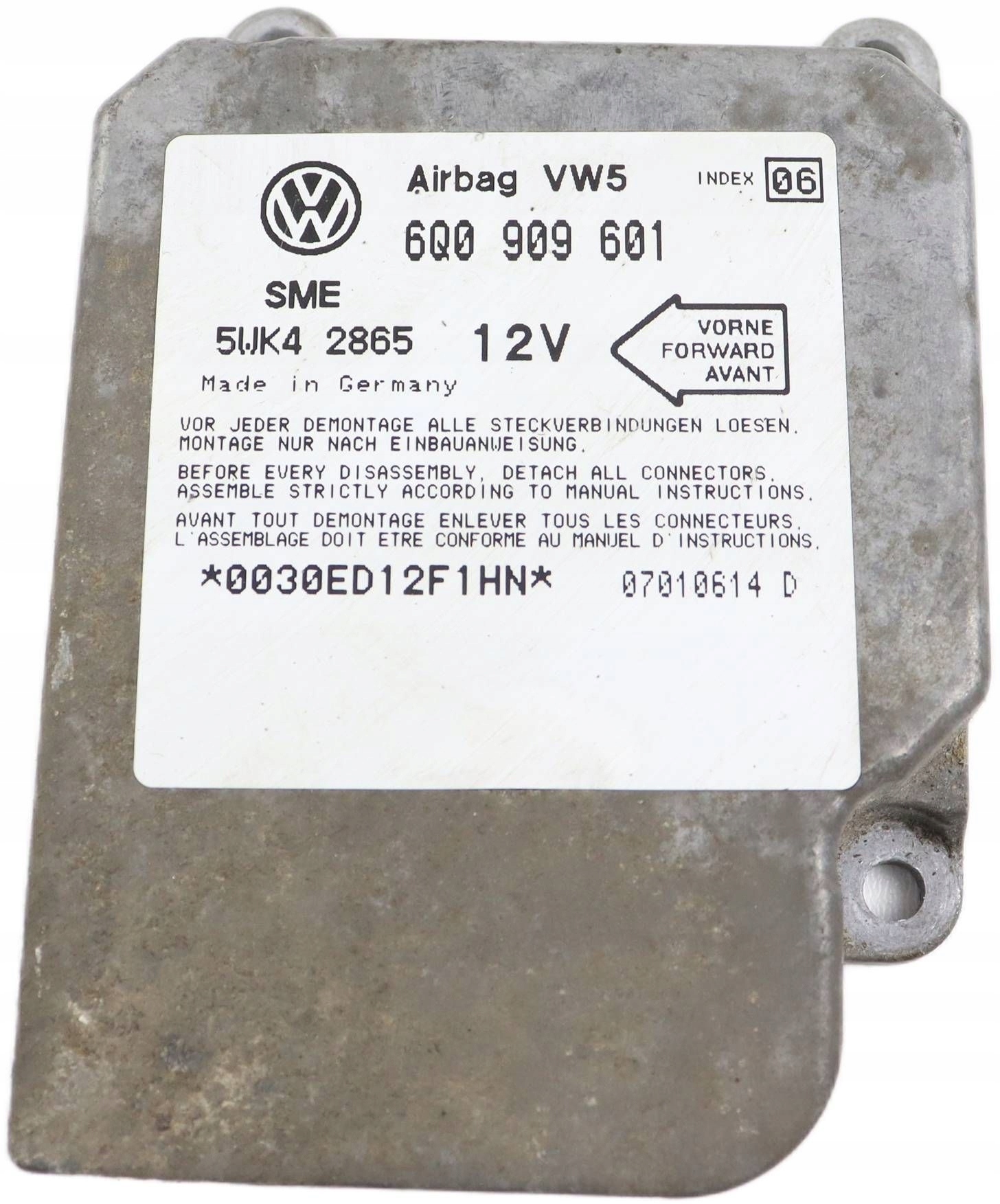VW POLO 6N III module SENSOR airbag 6Q0909601 07010614D INDEX 06