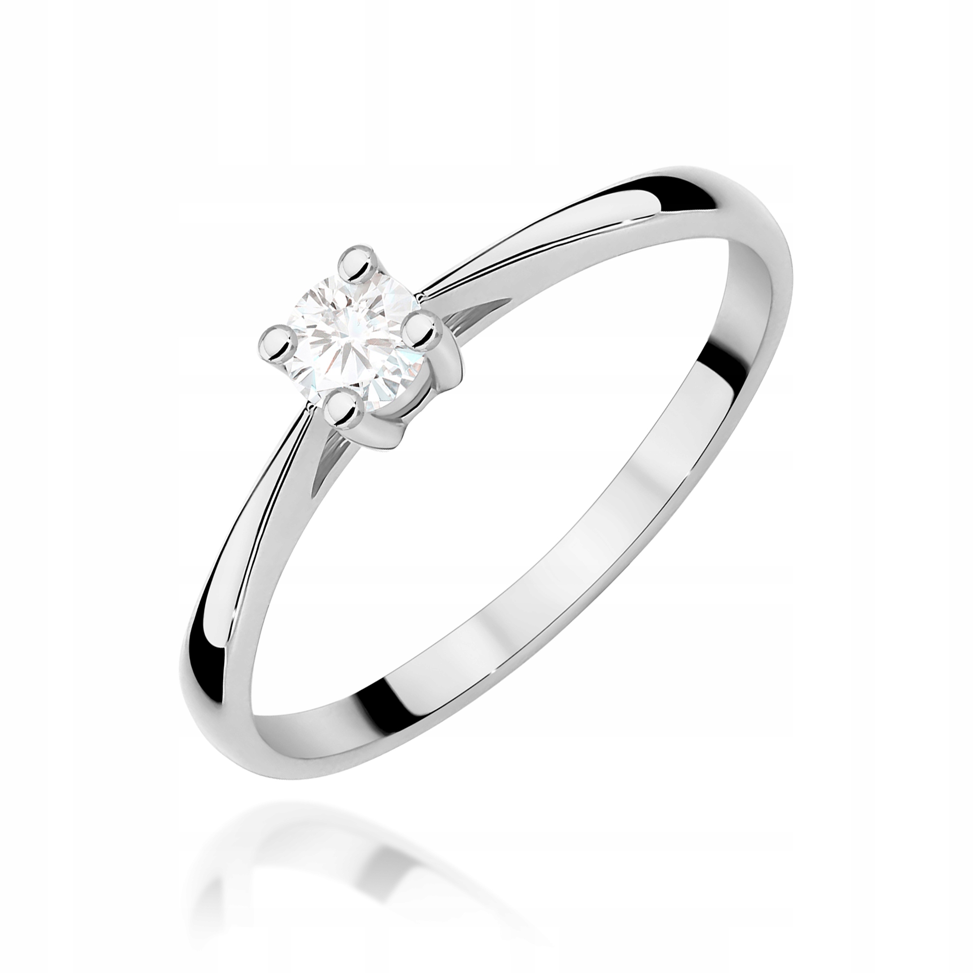 Prstýnek z bílého zlata 585 s diamantem 0,15 ct s očkem