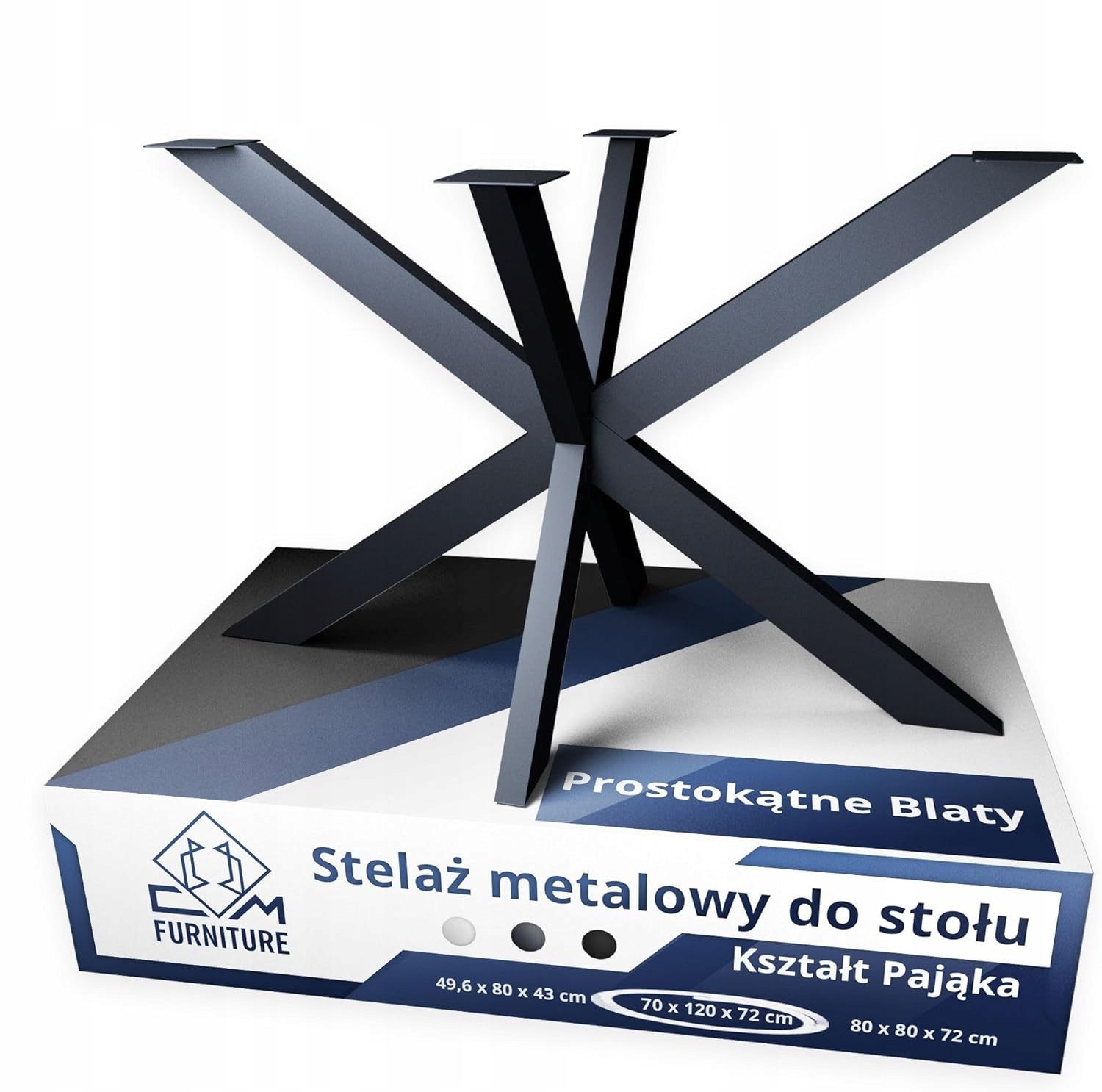 Kovová Noha Na Stôl Stola Pavúk Loft Antracitová Základňa