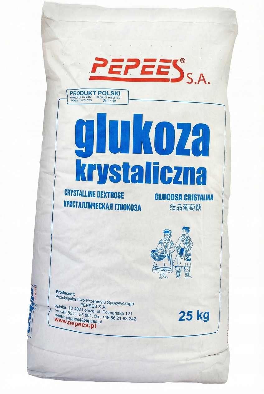 Glukoza Krystaliczna Spożywcza Dextroza Cukier 25kg