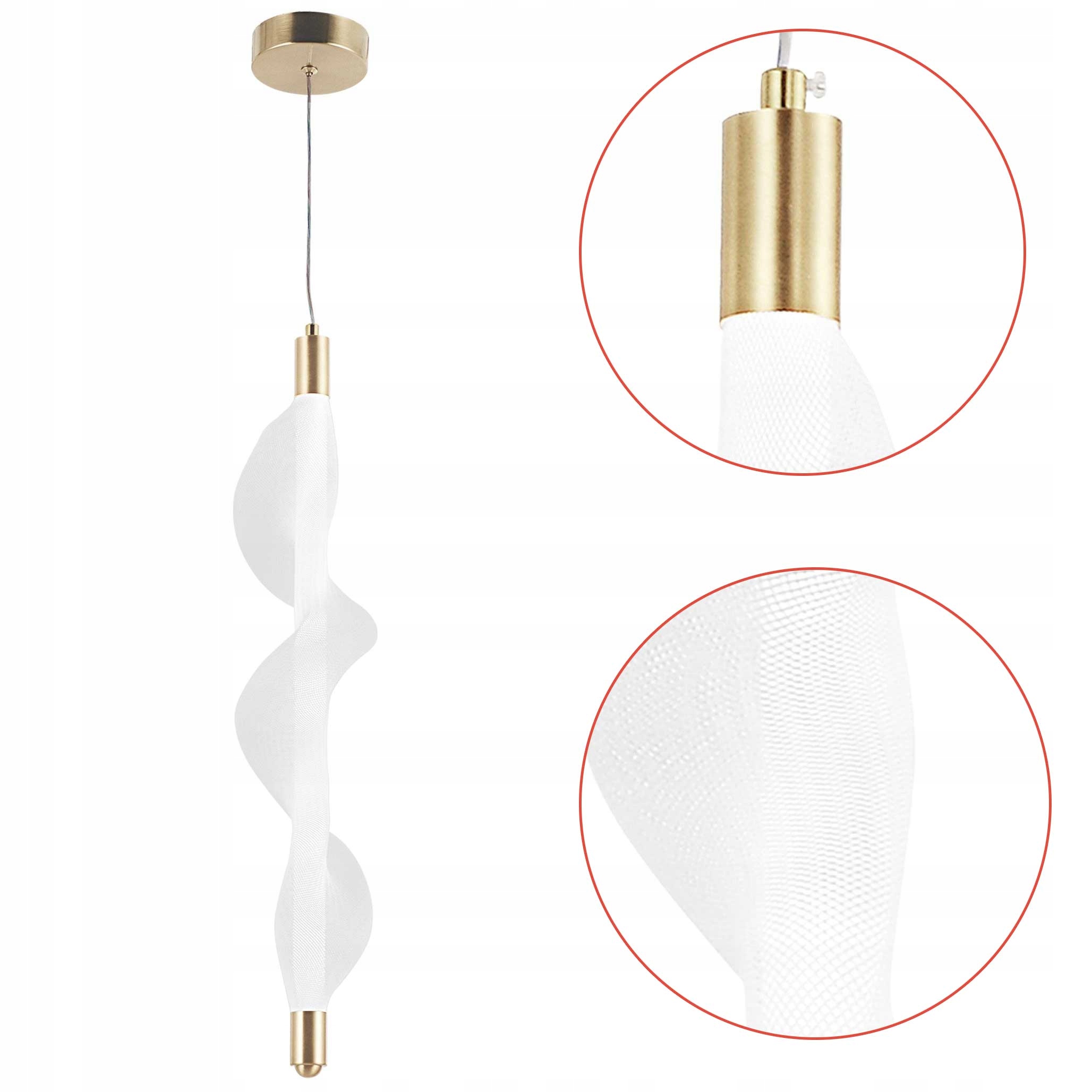 Moderní závěsná Led lampa Zlatá Jednotlivá 41 Vlnitá