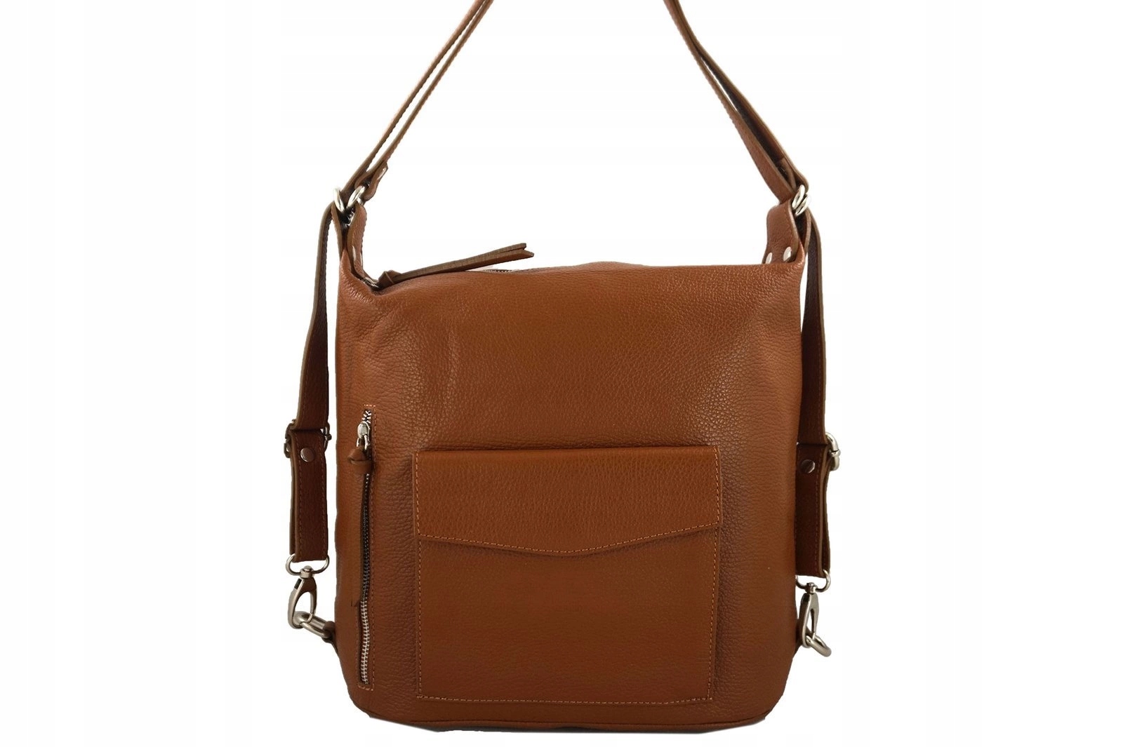 Kabelka batoh z přírodní italské kůže Hnědá světlá