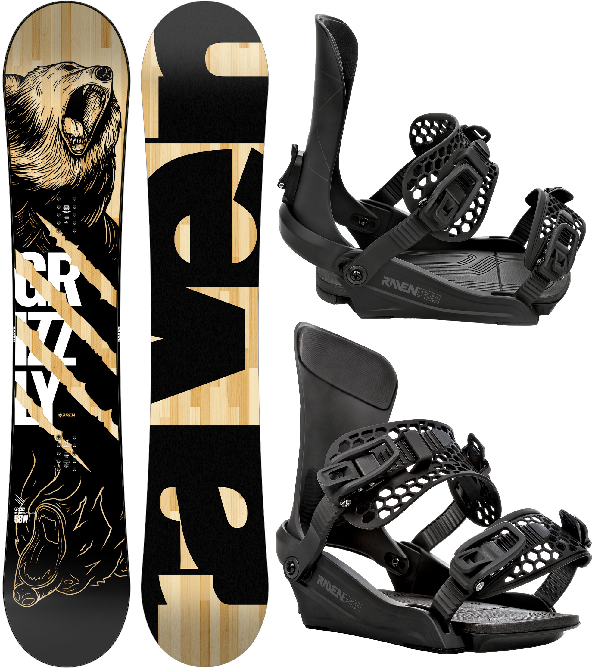 Snowboard Raven Grizzly 156cm Wiązania Raven Pro King Black L